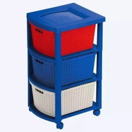 QHogar Cajonero Infantil 3 Gavetas Multicolor De Niño