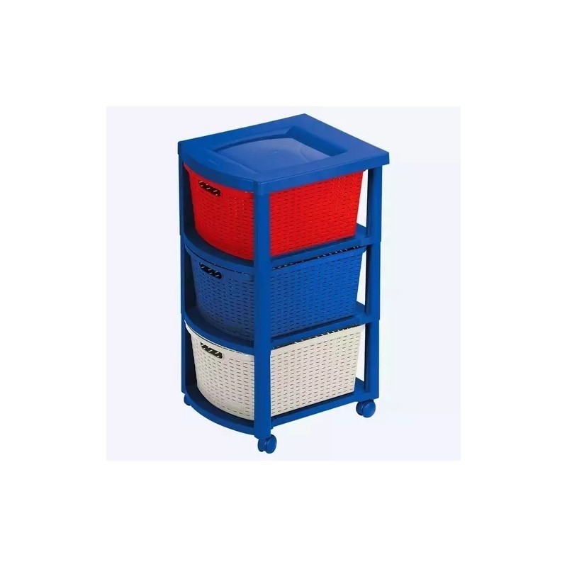 QHogar Cajonero Infantil 3 Gavetas Multicolor De Niño