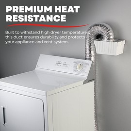Deflecto Supurr-Flex Aluminum Dryer Vent Duct, Flexible, Fire-Resistant, 4 Inches Dia. x 8 Feet, Silver (F0408B/4)