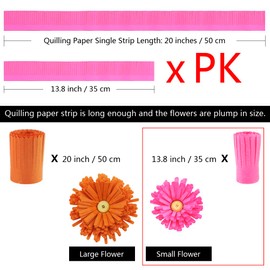 FAZHBARY 20 Inch / 50 CM Quilling Paper Flowers Kit Colorful 8 Different Petal Paper Quilling Strips Bulk for Beginners DIY Handmade Art Crafts