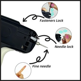 4323pcs Stitchy Quick Clothing Fixer, Fine Stitch Tagging Gun for Clothing, Mini Stitch Gun for Clothes Sewing Quilting Hemming Micro Tagging Gun with 2 Fine Steel Needles 4320 Tiny Fasteners, Case(Black)