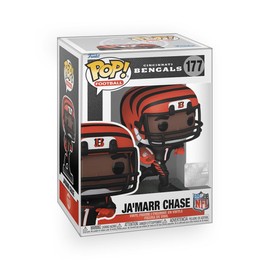 Epic Collectibles Football - Ja'Marr Chase Bengals Collectibles Vinyl Figure Bundle with Compatible Funko Pop Box Protector