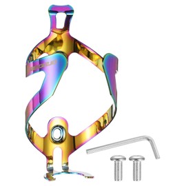 sourcing map Bike Water Bottle Holder Lightweight Alloy Universal Bicycle Bottle Cages Cycling Cup Holder with Screws for MTB Mountain Road Gravel, Multicolor