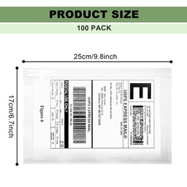 WOPPLXY 100 Pack 7" x 10" Shipping Label Sleeves - Packing Slip Envelope Pouches with Self-Adhesive Peel & Seal, Clear Packing List Envelopes for Invoice, Documents & Labels
