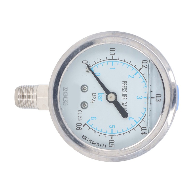 Pressure Gauge 1/4 NPT Accuracy Level 2.5 Transparent Dial Vacuum