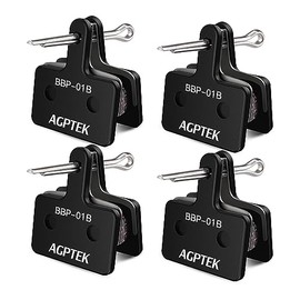 AGPTEK Pastillas de Freno de Bicicleta, Pastillas de Freno de Alto Rendimiento, Pastillas de Freno de Disco y Resorte (Semi-metálico) para Frenos de Disco de Bicicleta de montaña, Almohadillas para
