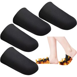 4 Pieces Toe Neoprene Warmers Cycling Shoe Covers Toe Black Warmer Booties Neoprene Toe Covers Biking Toe Covers Neoprene for Cycling Running Hiking Ice Baths (Black, S)