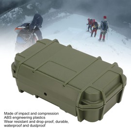 VBESTLIFE Camping Box, ABS Plastic Storage Toolbox Hard Carry Tool Case Safety Instrument Tool Box for Outdoor Camping (Double-Layer Box, Military Green)