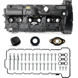 Upgraded Aluminum Engine Valve Cover Kit Compatible with 2006-2013 125i 128i 130i 323i 328i xDrive 328xi 525i 528i 528xi 530i X3 X5 Z4, E60 E70 E82 E83 E84 E89 E90 E92 L6 3.0L 2.5L 11127552281