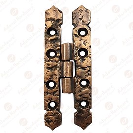 Adonai Hardware Allon Antique Cast Iron H Cabinet Hinges (4" x 4 Pack, Antique Copper) for Vintage Barn Doors, Cupboards, Kitchen Wardrobes, Wooden Jewelry Box, Sheds, Furniture, Chest and Trunks