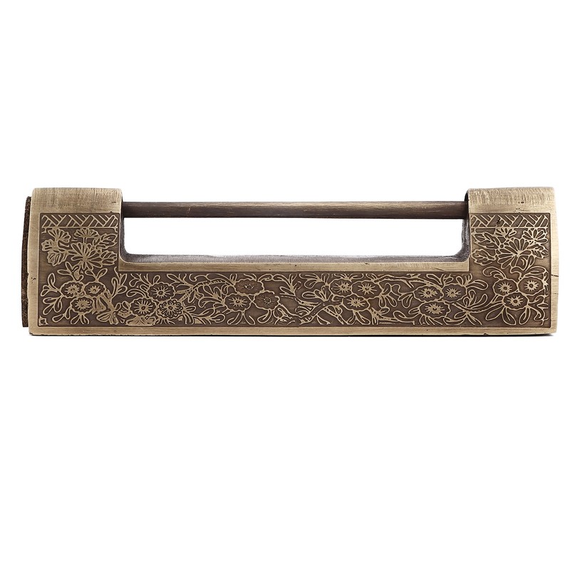 Chinese Antique Lock Retro Spacing 9cm/3.5in Classic Pattern Brass Horizontal