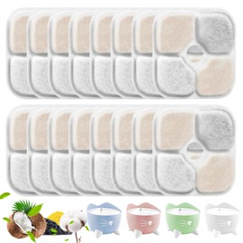 Rigidstone 16 Stück Katzenbrunnen Filter für 2,5L Pixi Trinkbrunnen Ersatzfilter Harz Aktivierte Kohlenstoff Dreifaches Layer Filtrationssystem für 43717 Filter Katzenbrunnen für Katze
