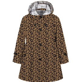 Betusline Girl's Trench Coat, Single Breasted Windbreaker Jacket Hooded Dress Coat Outerwear for Girl,Brown,3-4T