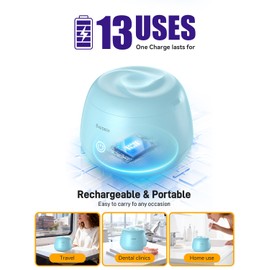 Ultrasonic Retainer Cleaner, EVA BELLE Denture Retainer Cleaner Machine, Tooth Cleaner for Oral Dental Care, Portable Rechargeable Dental Cleaning Pod for Night Guards, Braces, Aligner, Jewelry