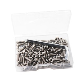 cSeao 50-Pack M4 10mm Pan Phillips Tornillo Machine Screws and Hex Nuts Set 304 Stainless Steel Plain Finish