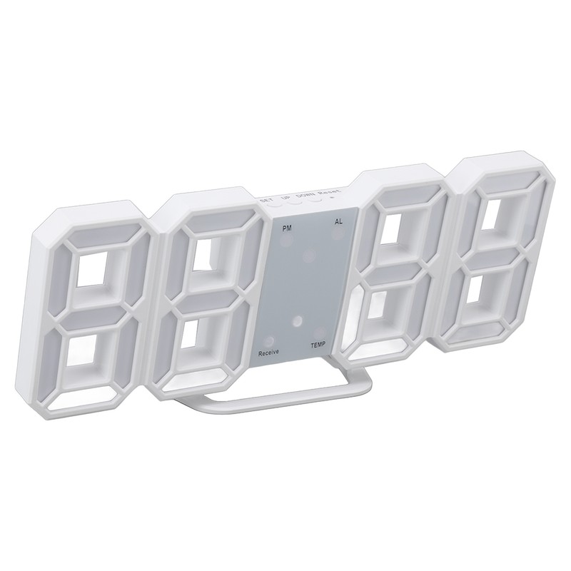 3D LED Digital Clock Time Temperature Display Night Light Alarm