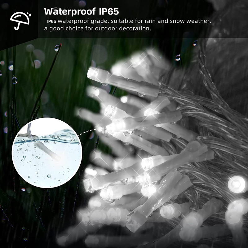 String Lights Waterproof 25M 220LED, Plug-in Fairy String Lights Indoor/Outdoor,