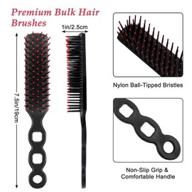 MAGDIY Bulk Hair Brushes for Homeless Supplies 120 Pack, Hair Brushes Bulk Gift, Disposable HairBrushes Set Individually Wrapped, Detangling Travel HairBrush for Hotel Charity Women Shelter (Black)