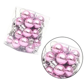 LIOOBO Pack of 24 Shatterproof Christmas Baubles Mini Christmas Baubles Holiday Decoration Christmas Tree Decoration 2 cm (Pink)