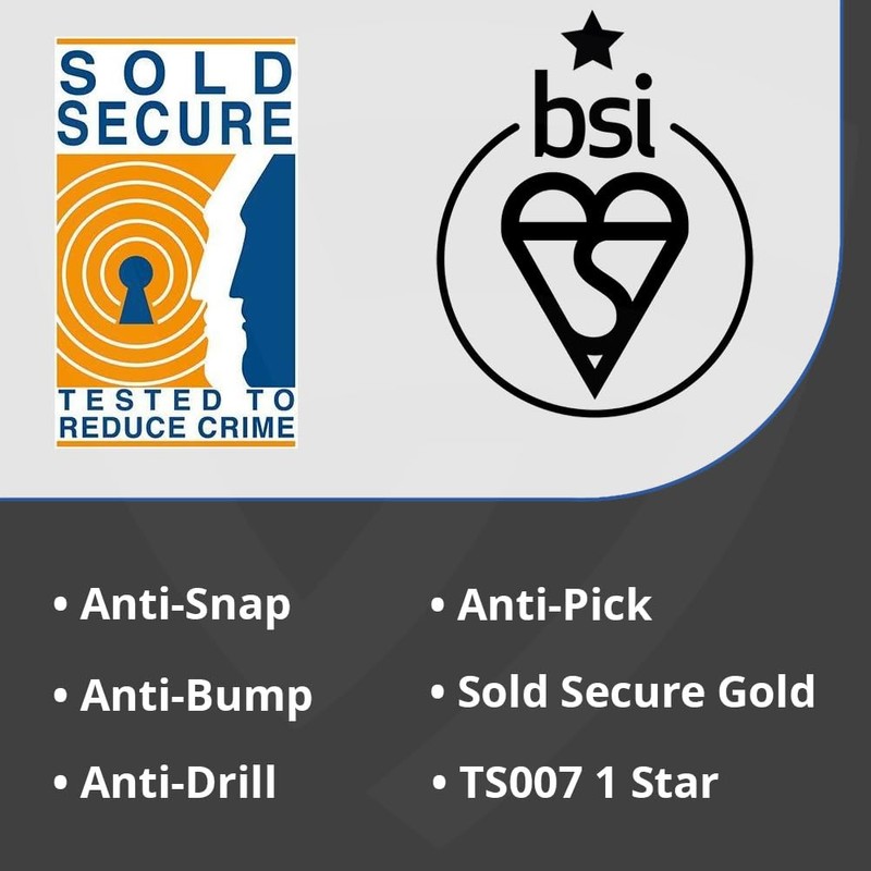 Euro Cylinder Door Lock Chrome - BSI TS007 Sold Secure