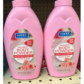 Lucky Brand 2- Bottle LUCKY New Body Powder Corn Starch Rosy Dream 10 Oz