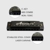 Arborea Blues C Key Harmonica with Case for Beginners and
