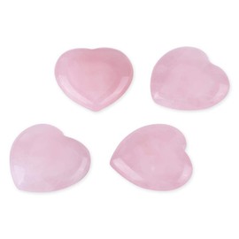 ZJchao 4 Piezas de Cuarzo Rosa Tallado en Forma de corazón Rosa Cristal curativo Piedra semipreciosa decoración de Piedras Preciosas