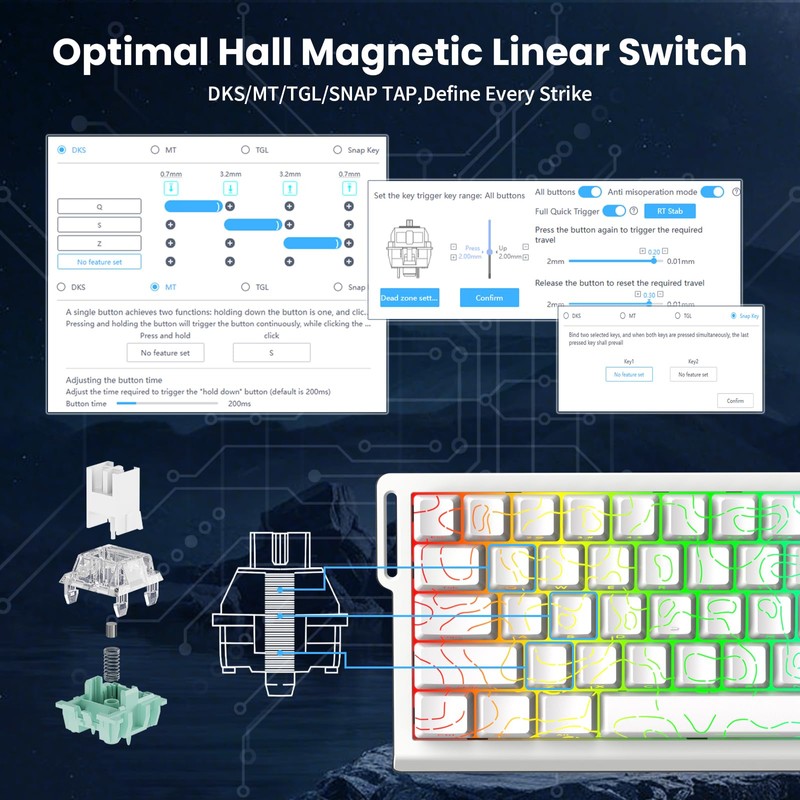 ATTACK SHARK X68 HE 8000Hz Rapid Trigger Keyboard, 0.01mm RT