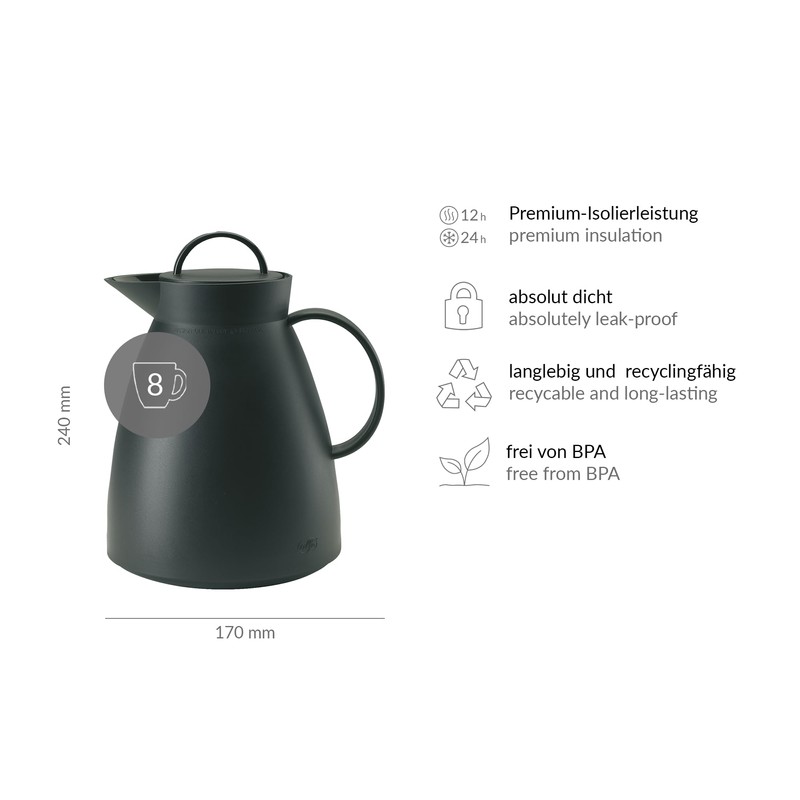 Alfi Dan Insulated Thermos Can 1.0 L Black Plastic