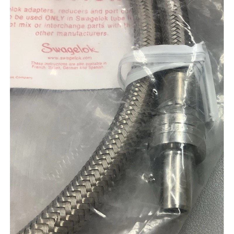 Swagelok SS-6BHT-48 PTFE-Lined 3/8in Stainless Steel Braided Hose (B575)