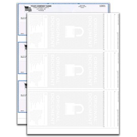 EZ Checks 3 Checks Per Page Hologram High Security Laser Check Stock | 150 Sheets/450 Checks | Blue/Maroon
