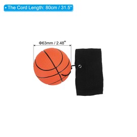 PATIKIL 2.5 Inch Sports Wrist Ball, 2Pcs Basketball Rubber Rebound Wristband Wrist Return Ball Sport on a String for Exercise Play, Fluorescent Orange