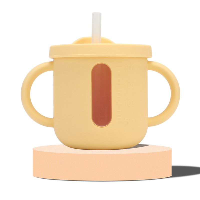 Silicone Sippy Cups Double Handles Lightweight Toddler Training Cup with