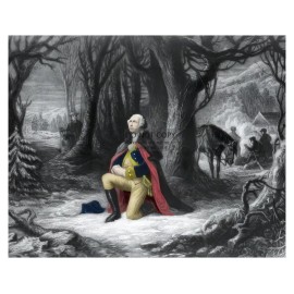 PRESIDENT GEORGE WASHINGTON IN PRAYER AT VALLEY FORGE 1777 8X10 PHOTO