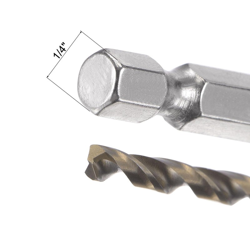 TA-VIGOR 13Pcs 1.5mm-6.5mm Hex Shank Twist Drill Bit Set, 1/4