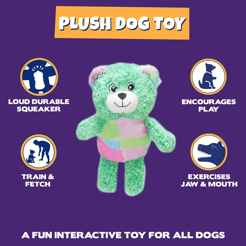 Pet Factory Logical Pet Patchwork Squeaky Plush Dog Toy, Randomly