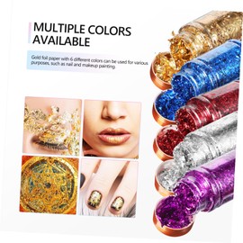 KONTONTY 30g Bottles Nail Art Foil Flakes Gold Foil for Nail Decorations Each Colors Easy to Use Glitter Flakes for Crafting and