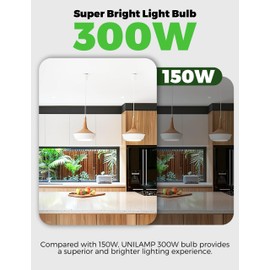 UNILAMP 200-300 Watt Equivalent Light Bulb, 33W LED Light Bulb E26 Daylight 5000K, Super Bright 4060LM, A23 LED Edison Screw Bulb for Garage, Warehouse, Street Backyard, Non-Dimmable, 4-Pack