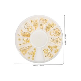 VILLFUL 120pcs Mixed Metallic Nail Decoration Rose Gold Rivet Nail Studs Various Shapes for DIY Art Suitable for Natural and Artificial