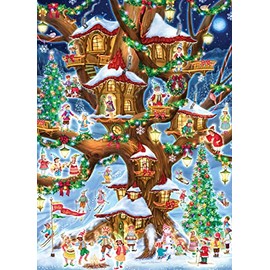 Elves Treehouse Jigsaw Puzzle 1000 Piece by Vermont Christmas Company