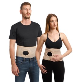 Movibrace Abdominal Ostomy Binder for Post-Operative Care After Colostomy or Ileostomy Surgery Unisex (X-Large, Beige)