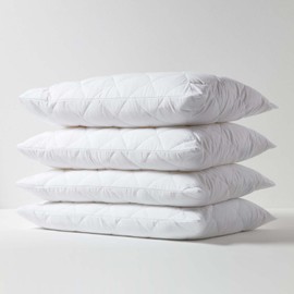 HOMESCAPES Set of 4 Anti-Allergy Pillow Protectors 48 x 74 cm Hypoallergenic Oeko-Tex Certified Pillow Covers with Anti-Bacterial Fibres and Envelope Closure