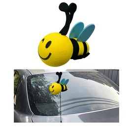 KVAEY Car Antenna Toppers, Automotive Roof Bee Antenna Balls Decoration Car Aerial Toppers, EVA Honey Bee Antenna Decorative Balls for Car Truck and SUV, Universal Car Accessories (Blue, Blinking)