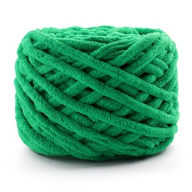 Chunky Chenille Yarn for Crocheting, Fluffy Baby Blanket Yarn for Crochet Sweater Shawl Scarf Gloves, Super Soft Amigurumi Plush Yarn 74 yds/3.5 oz (Fruit Green)