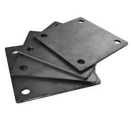 Jikacok 4-inch Steel Plate with Holes. 4 PCS 4"x4"Steel Plate Made from Premium 9 Gauge A36 Hot Rolled Mild Steel. Laser Cut Metal Plate with Smooth Edges. Weldable & Paintable Steel Plates.