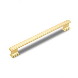 GOFFIDECO 6 Pack 8-1/2 Inch Length|7-1/2 inch(192mm) Hole Center Brushed Gold Kitchen Cabinet Handles, Cabinet Pulls Kitchen Cabinet Hardware, Cupboard Pulls, Drawer Handles