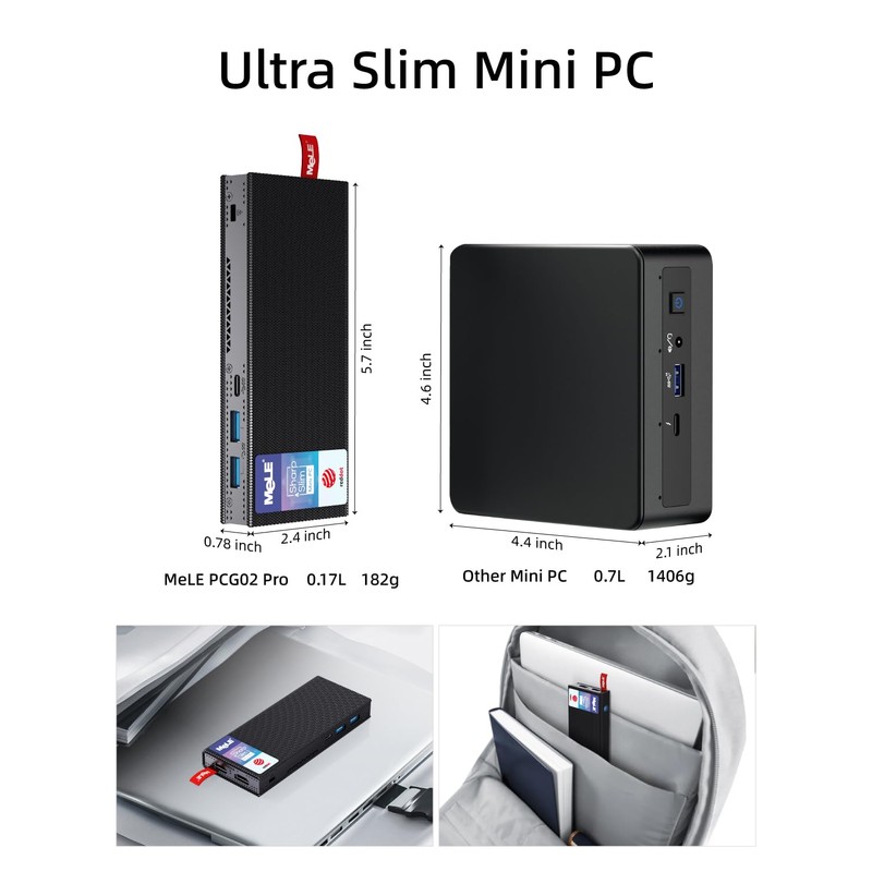 MeLE Fanless Stick PC PCG02 Pro N100 8GB/256GB, 2024 reddot