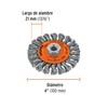 Truper CATR-4ES, Carda para esmeriladora angular, circulares, alambre trenzado, calibre