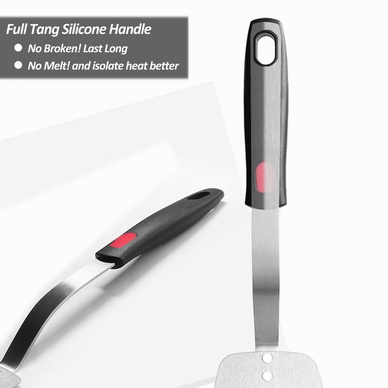 Stainless Steel Flexible Spatula Slotted Turner, XiaoZu Thin Metal Spatula