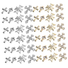 SAFIGLE 80pcs Nail Cross Charms Durable Nail Art Decorations for Stunning Manicure Designs for Crafting